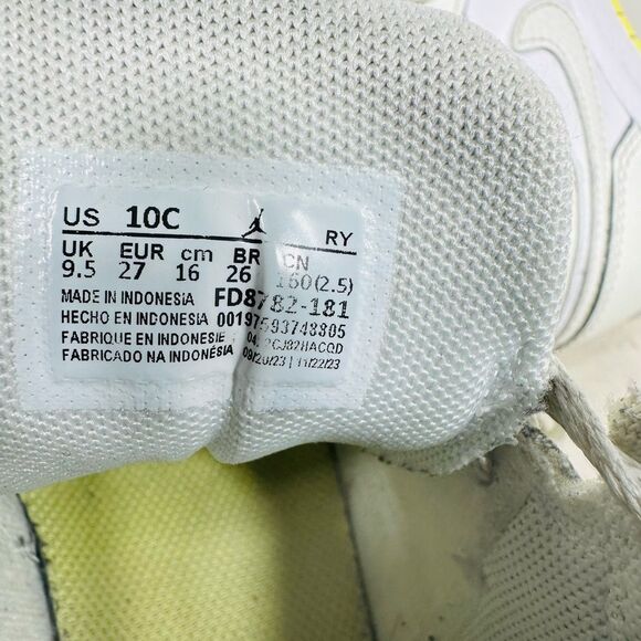 Nike Jordan 1 Mid (TD) Sail Light Laser Orange Leather Shoes Size 10C FD8782-181 - Picture 7 of 7